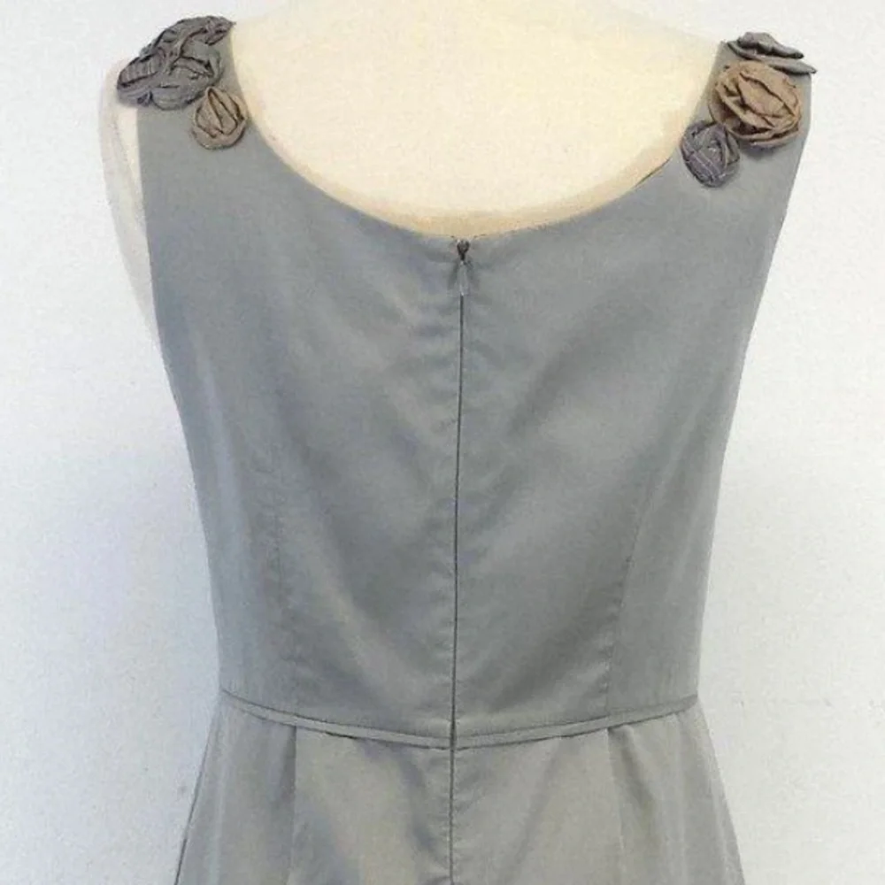 Anthropologie Baraschi Grey Dress Floral Neckline - Picture 4 of 5